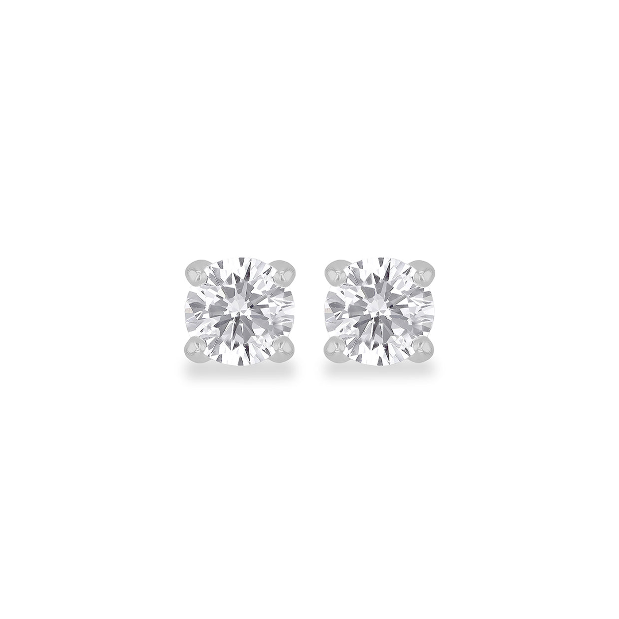 Sterling Silver 3mm Round Solitaire CZ Stud Earrings