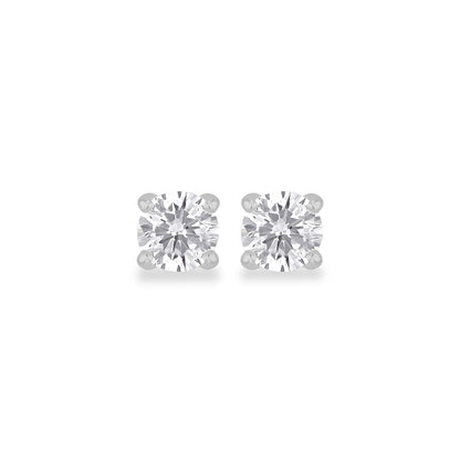 Sterling Silver 3mm Round Solitaire CZ Stud Earrings