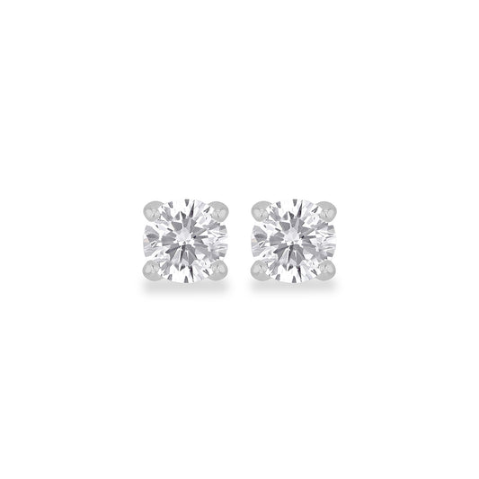 Sterling Silver 3mm Round Solitaire CZ Stud Earrings