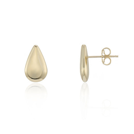 9ct Yellow Gold 8mm Teardrop Stud Earrings