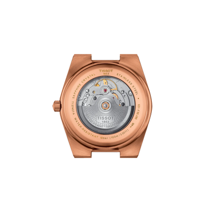 Tissot 40mm Automatic Rose Tone PRX, Blue Guilloché & Date Dial, Gents Bracelet Watch