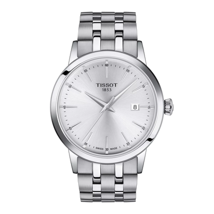 Tissot 42mm Silver Tone Classic Dream, Silver & Date Dial, Gents Bracelet Watch