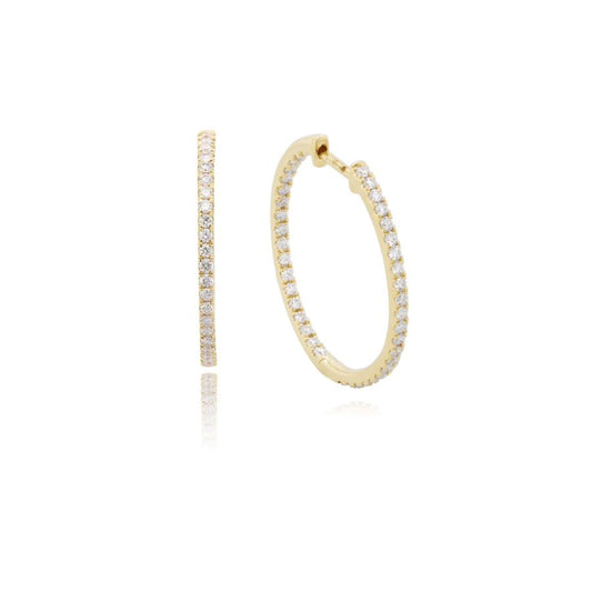 9ct Yellow Gold Diamond Hoop Earrings, 0.40ct