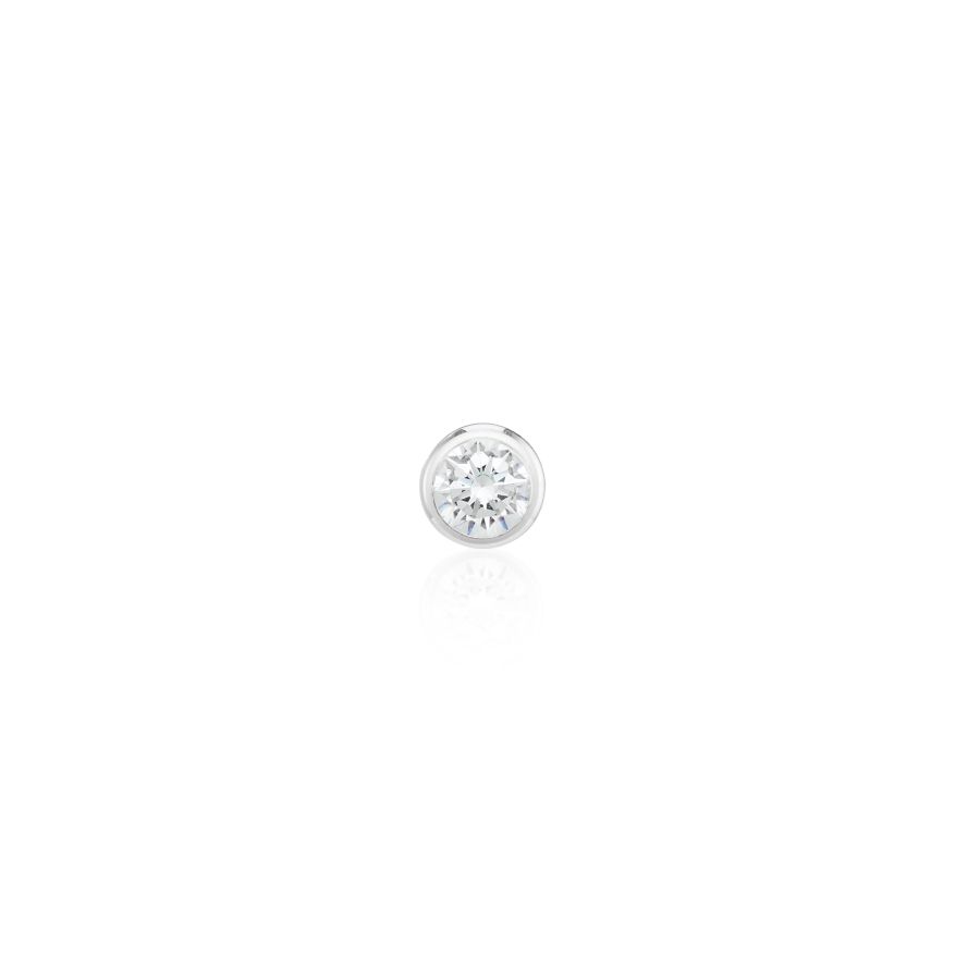 9ct White Gold CZ Single Stud Earring
