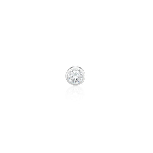 9ct White Gold CZ Single Stud Earring
