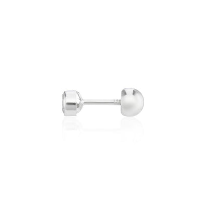 9ct White Gold CZ Single Stud Earring