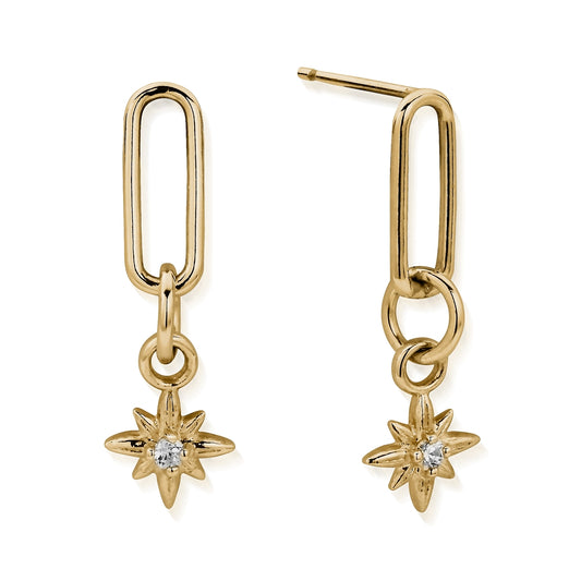 ChloBo 18ct Yellow Gold Plated Divine Journey Link Earrings
