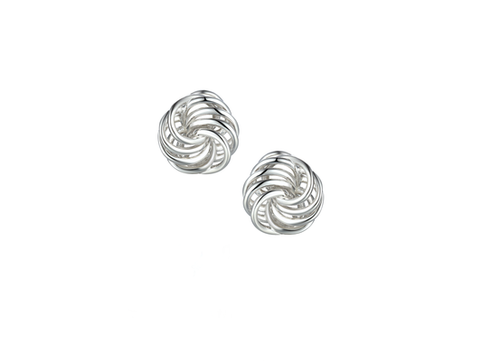 Sterling Silver 12mm Knotty Clip Earrings
