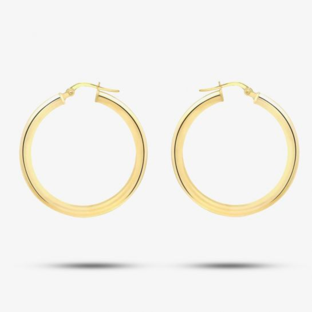 9ct Yellow Gold 30mm Creole Hoop Earrings