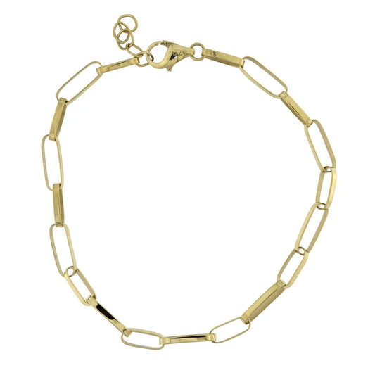 9ct Yellow Gold Paper Clip Link Bracelet