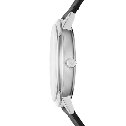 Emporio Armani 43mm Ruggero Grey & Rose Tone Leather Watch