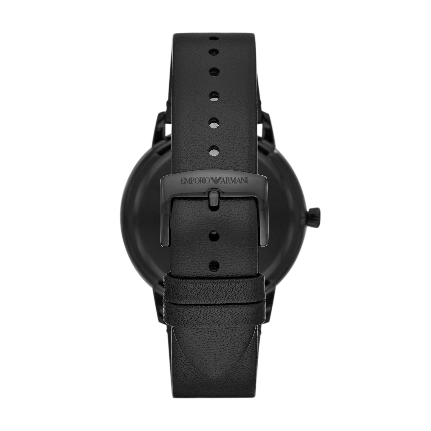 Emporio Armani 43mm Ruggero Black & Grey Tone Leather Watch