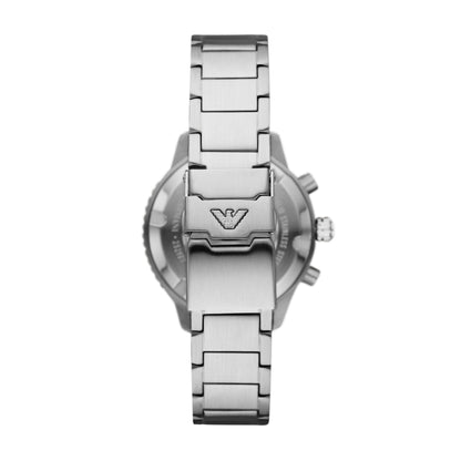 Emporio Armani 42mm Diver Chronographic Black Steel Watch