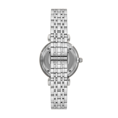 Emporio Armani 32mm Gianni T-Bar Silver CZ Dial Link Watch