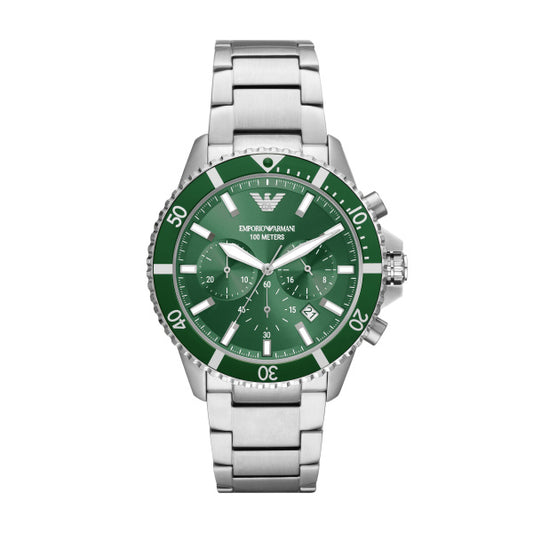 Emporio Armani 43mm Sea Explorer Green & Stainless Steel Watch