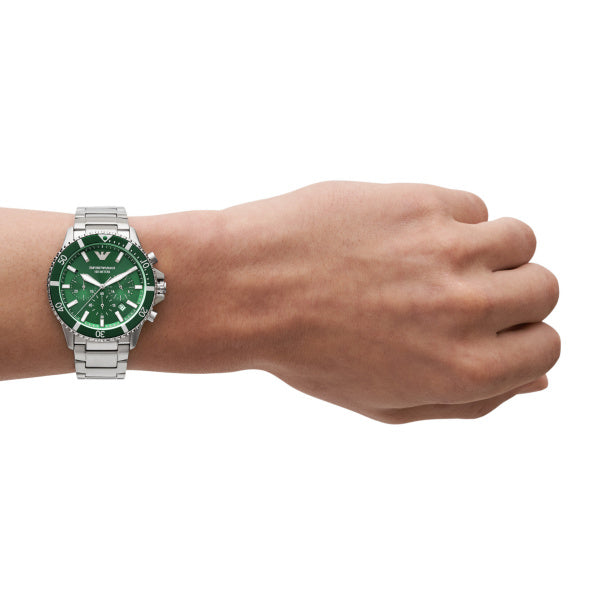 Emporio Armani 43mm Sea Explorer Green & Stainless Steel Watch