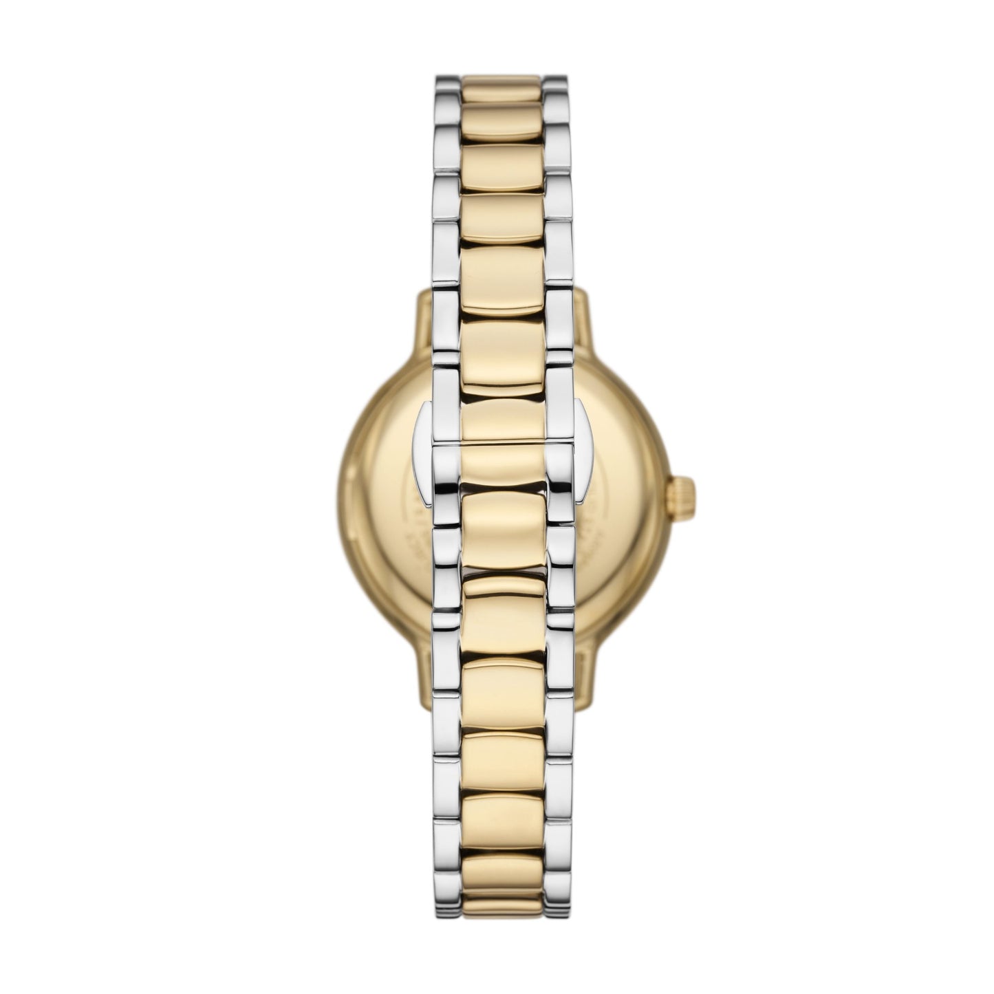 Emporio Armani 32mm Cleo Two Tone Mother of Pearl CZ Link Watch