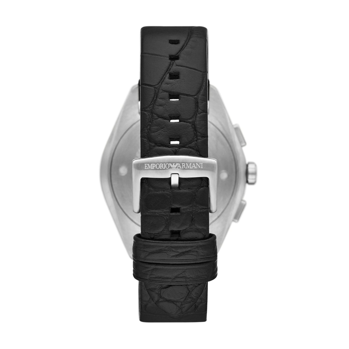 Emporio Armani 43mm Claudio Chronographic Black Leather Watch