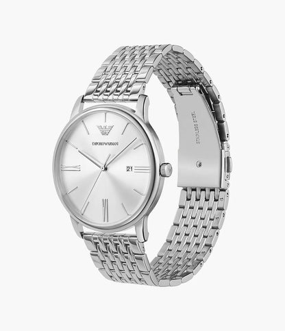 Emporio Armani 42mm Three-Hand Date Stainless Steel Watch