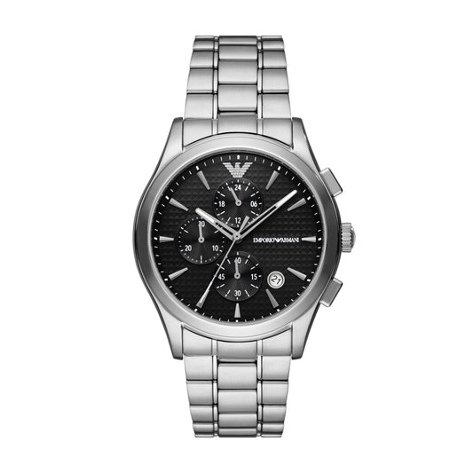 Emporio Armani 42mm Paolo Chronographic Black Dial Watch