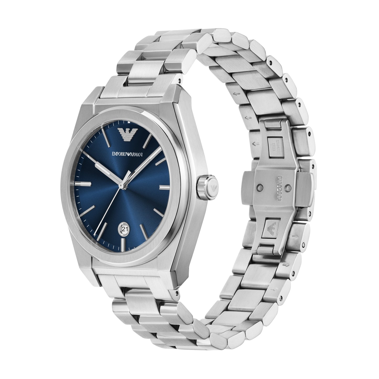 Emporio Armani 41mm Federico Blue Dial Stainless Steel Bracelet Watch