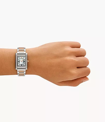 Emporio Armani 32mm Ladies Genni Two Tone Rose Gold & Silver Bracelet Watch