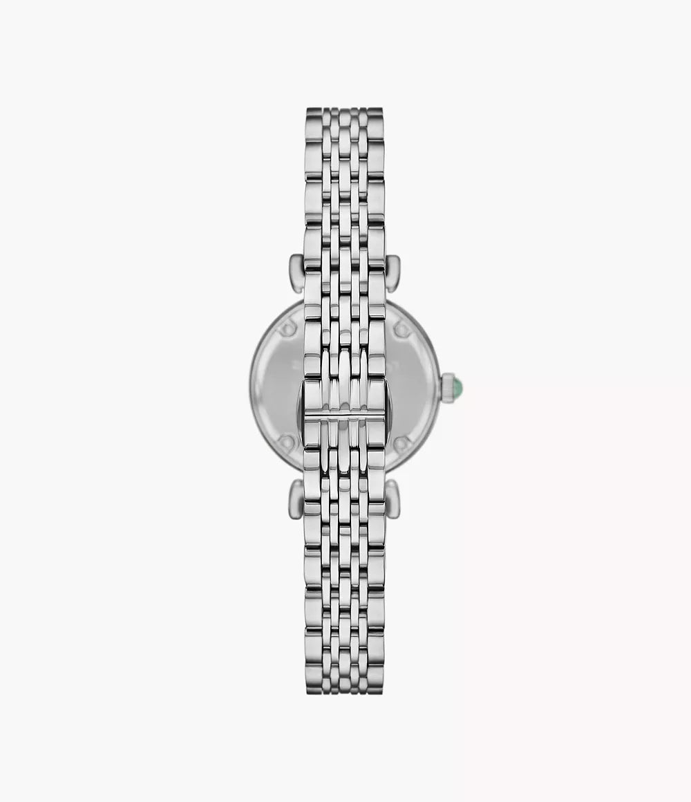 Emporio Armani 28mm Gianni T-Bar Green Dial Silver Link Watch