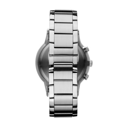 Emporio Armani 43mm Renato Chronographic Black Dial Stainless Steel Watch