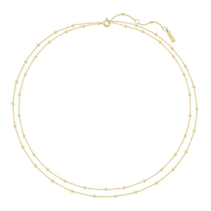 Ania Haie Yellow Gold Plate Double Chain Bead Necklace