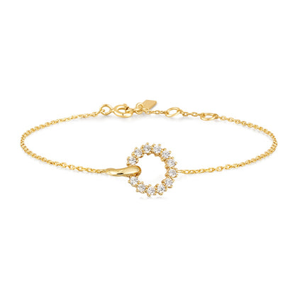 Ania Haie Yellow Gold Plate CZ Pavé Circle Bracelet