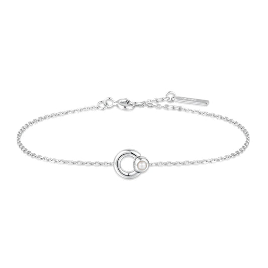 Ania Haie Sterling Silver Hoop & Freshwater Pearl Bracelet