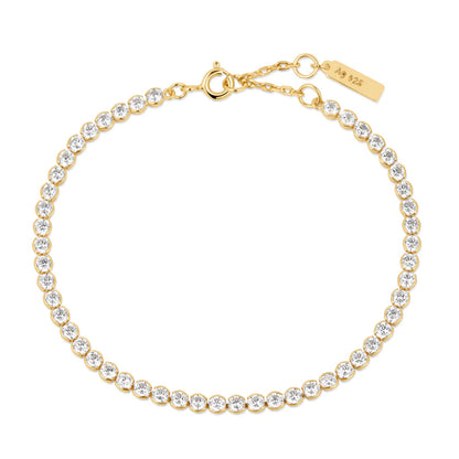 Ania Haie Yellow Gold Plate Bezel Set CZ Bracelet