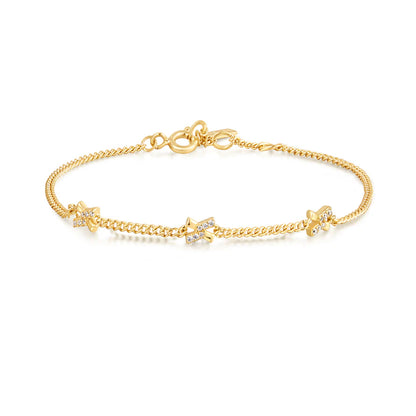 Ania Haie Yellow Gold Cross Station Bracelet