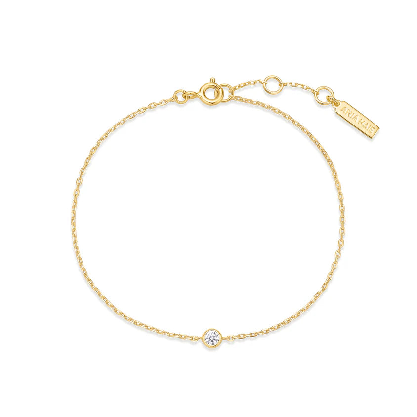 Ania Haie Yellow Gold Plate CZ Sparkle Bezel Bracelet