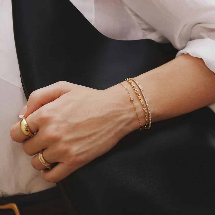 Ania Haie Yellow Gold Plate CZ Sparkle Bezel Bracelet