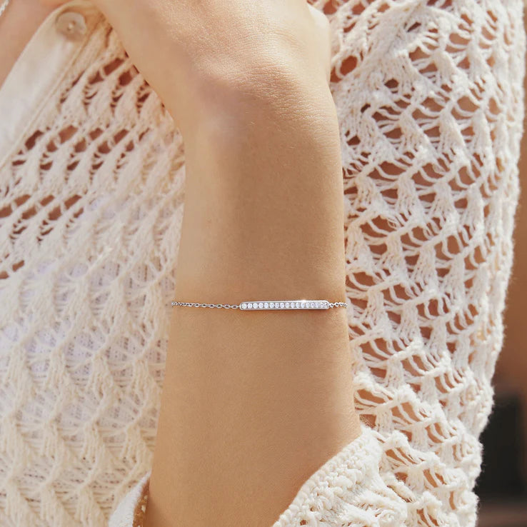 Ania Haie Sterling Silver CZ Pavé Bar Bracelet