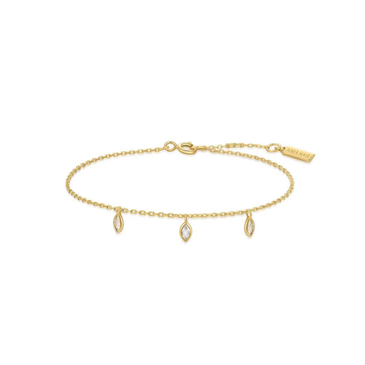 Ania Haie Yellow Gold Plate CZ Triple Station Bracelet