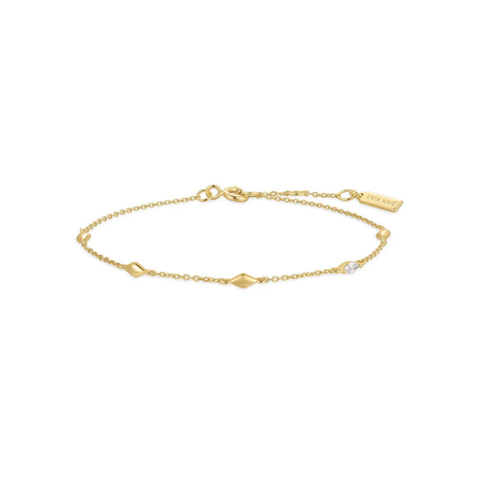 Ania Haie Yellow Gold Plate CZ Multi Rhombus Station Bracelet