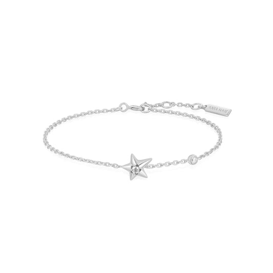 Ania Haie Rhodium Plate Silver Sparkling Star Bracelet