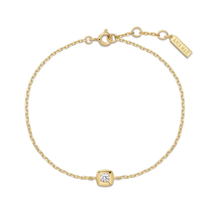 Ania Haie Yellow Gold Plate CZ Bezel Set Solitaire Bracelet