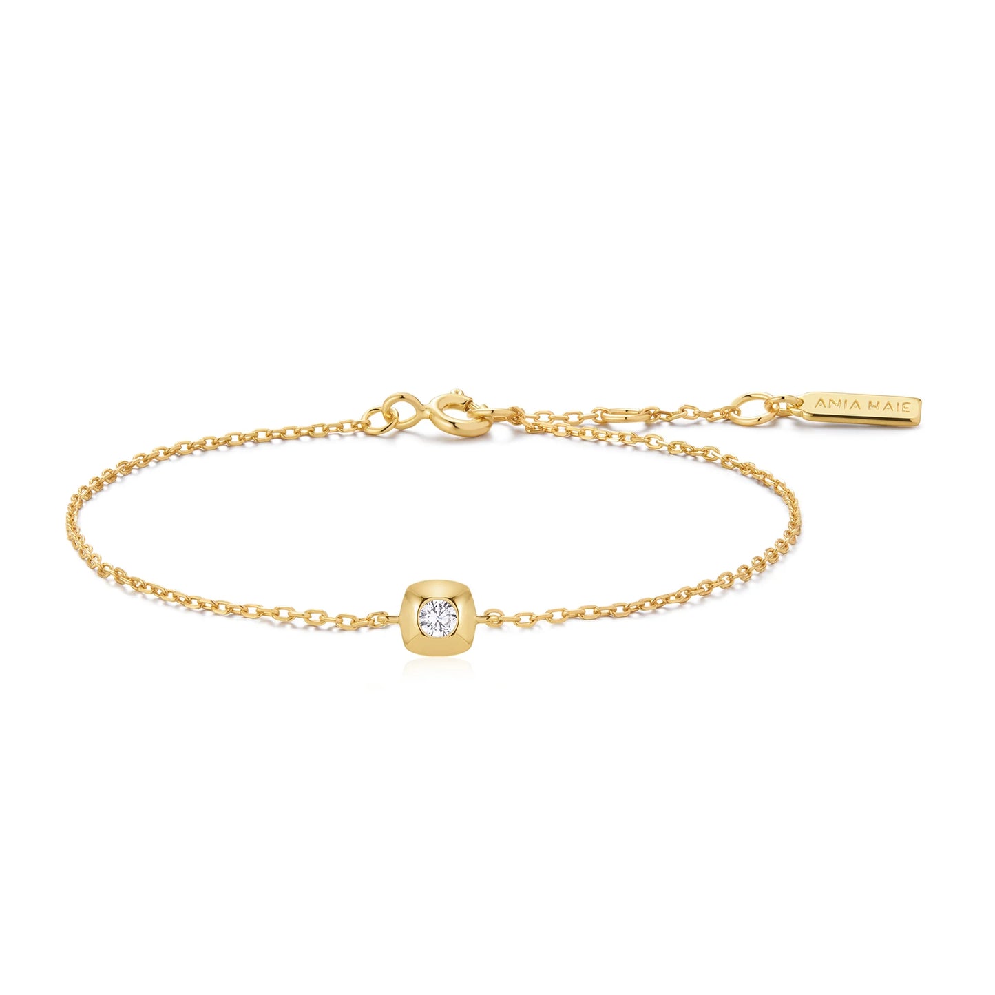 Ania Haie Yellow Gold Plate CZ Bezel Set Solitaire Bracelet