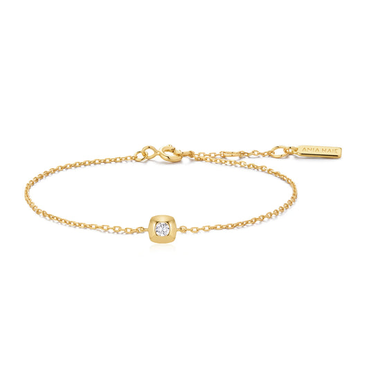 Ania Haie Yellow Gold Plate CZ Bezel Set Solitaire Bracelet