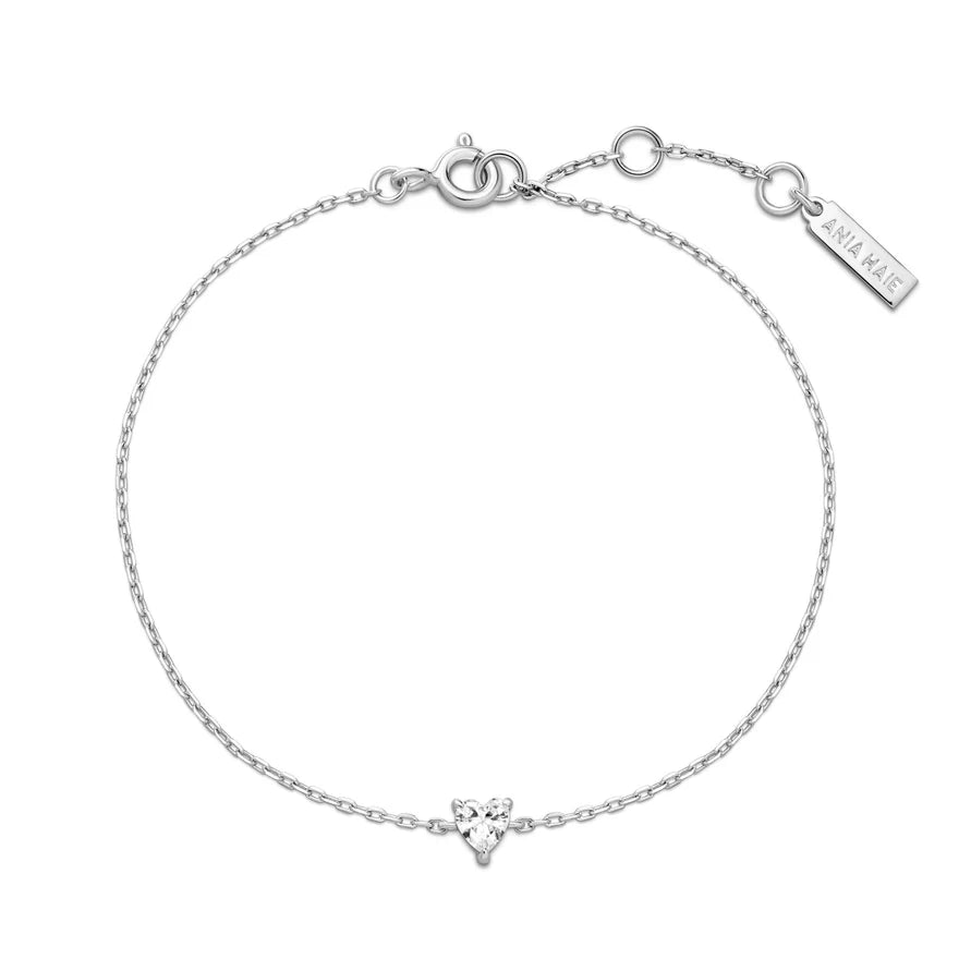 Ania Haie Sterling Silver CZ Heart Bracelet