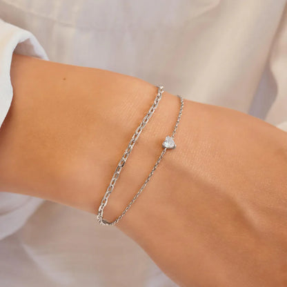 Ania Haie Sterling Silver CZ Heart Bracelet