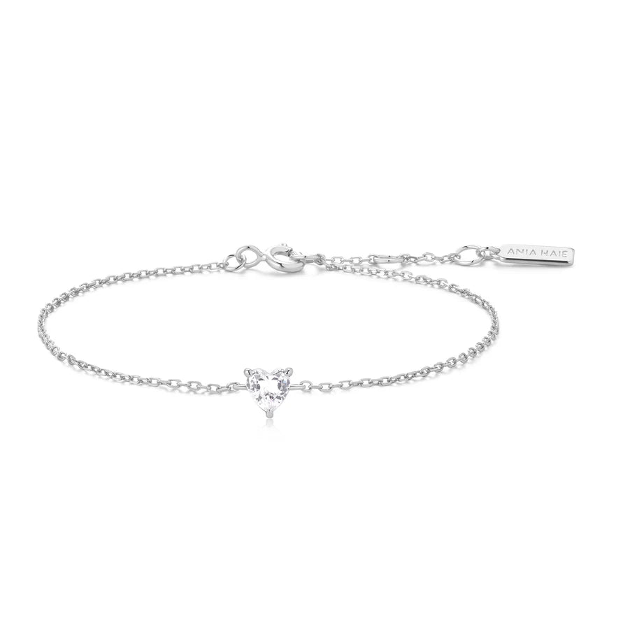 Ania Haie Sterling Silver CZ Heart Bracelet