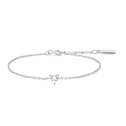 Ania Haie Sterling Silver CZ Heart Bracelet