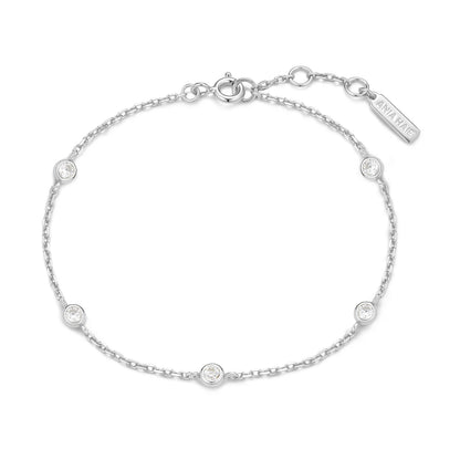 Ania Haie Sterling Silver Classic CZ Bezel Set Station Bracelet