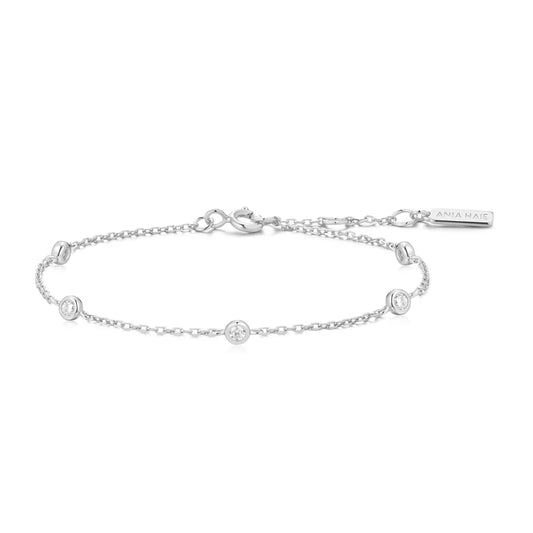 Ania Haie Sterling Silver Classic CZ Bezel Set Station Bracelet