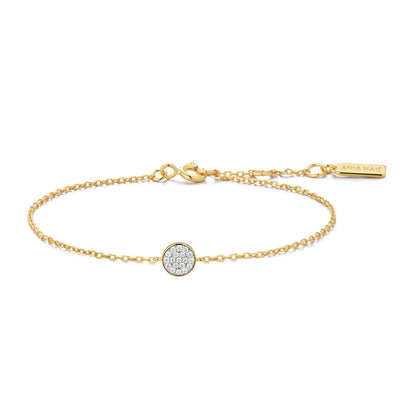 Ania Haie Yellow Gold Plate CZ Pavé Disc Bracelet