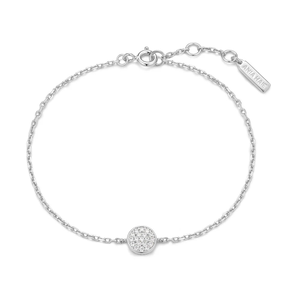 Ania Haie Silver CZ Pavé Disc Bracelet
